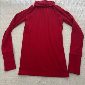 Red Turtleneck Long Sleeve Top